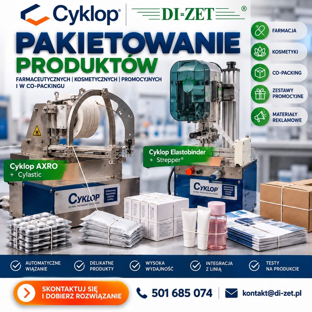 Systemy pakietowania i pęczkowania. Cyklop Elastobinder i Axro. Nowoczesne pakowanie produktów z DI-ZET